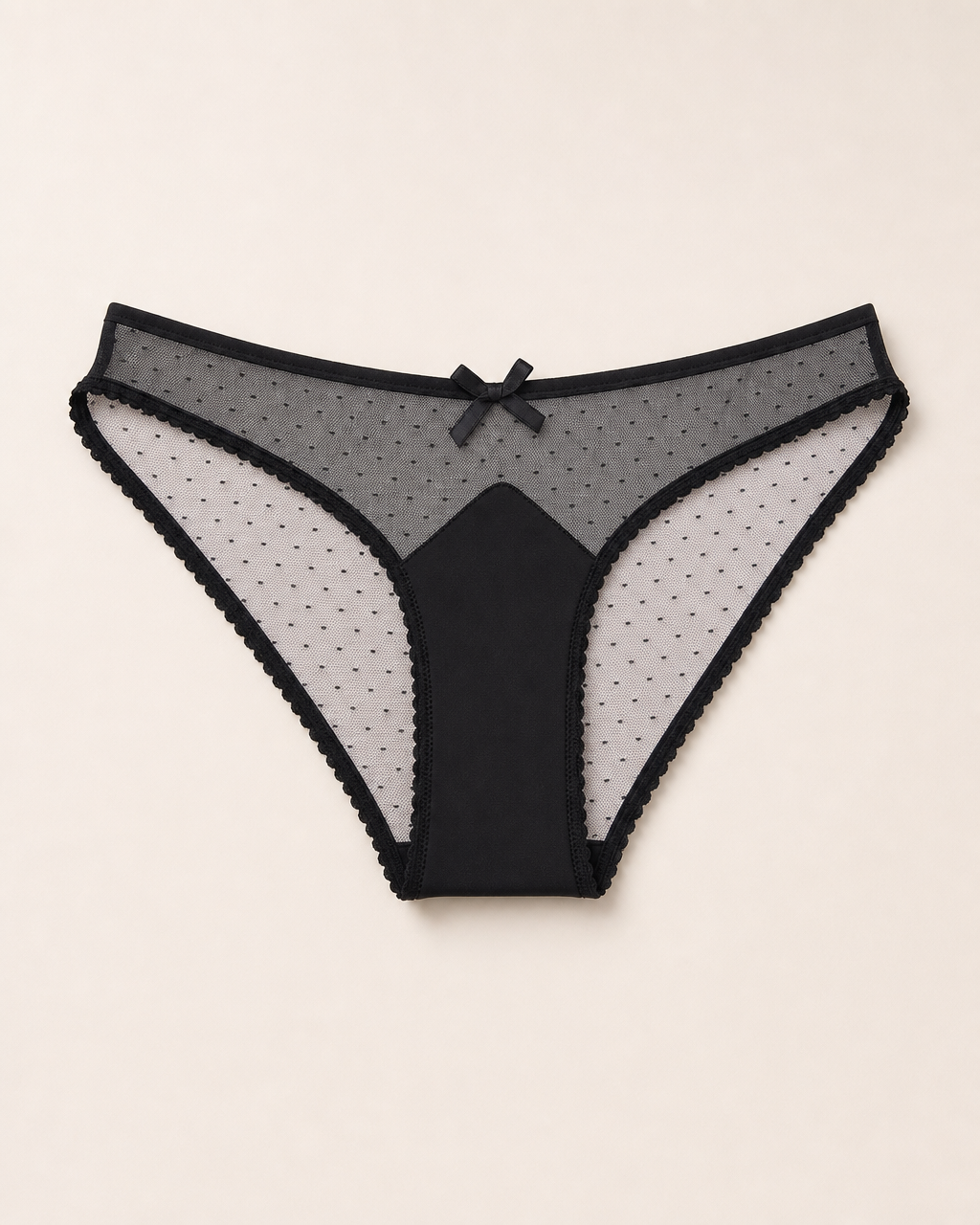 Mesh Bikini - Spotted Tulle / Noir